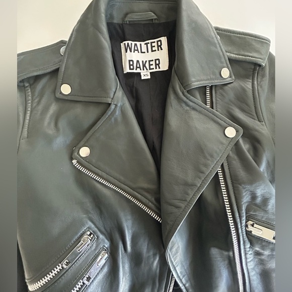 NWOT Walter Baker Allison Leather Moto Jacket |olive color - Picture 7 of 7